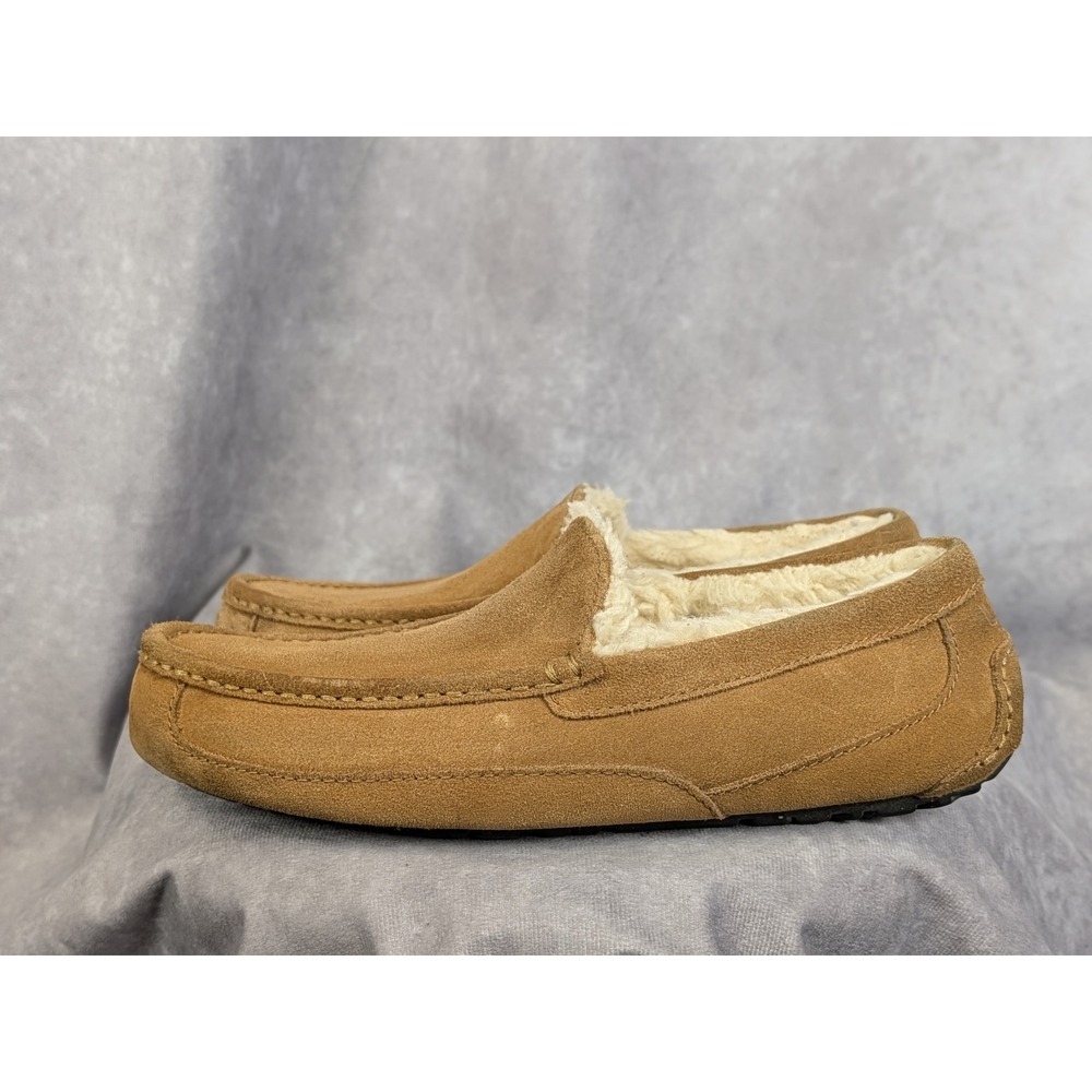 UGG Ascot Mens Chestnut Suede Moccasin Slippers 1101110 Size 9